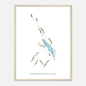 Indian River Golf Club, South Carolina - moderne aquarelkaart | Golfer cadeau, golf kunst aan de muur, golf poster print, baanindeling
