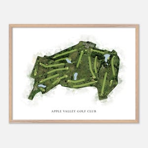 Apple Valley Golf Club in Howard, Ohio: klassieke aquarelkaart | Golfcadeau, golfmuurkunst, golfposterprint, baanindeling