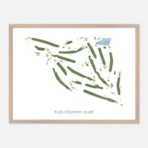 Elks Country Club a Rosemount, Ohio - Mappa moderna ad acquerello / Regalo per golfisti, Arte murale per golf, Stampa poster per golf, Layout del campo