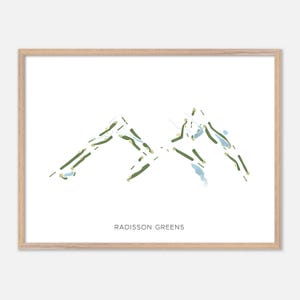 Radisson Greens à Baldwinsville, New York - Carte aquarelle moderne | Cadeau golfeur, oeuvre d'art murale de golf, impression d'affiche de golf, aménagement du parcours