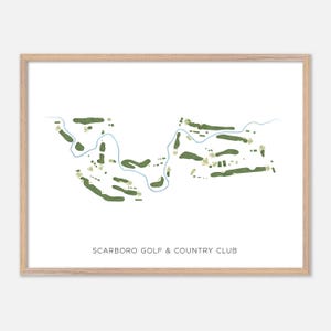 Scarboro Golf & Country Club a , Canada - Mappa moderna ad acquerello / Regalo per golfisti, Arte murale per golf, Stampa poster per golf, Layout del campo