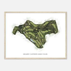Shady Canyon Golf Club, Californie - Carte aquarelle classique | Cadeau golfeur, oeuvre d'art murale de golf, impression d'affiche de golf, aménagement du parcours