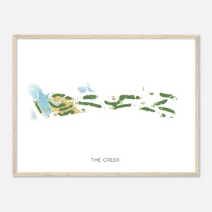 The Creek, New York - Modern Watercolor Map | Golfer Gift, Golf Wall Art, Golf Poster Print, Course Layout