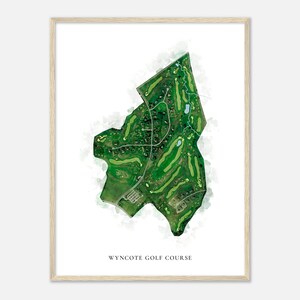 Wyncote Golf Course, Pennsylvania - Classic Watercolor Map | Golfer Gift, Golf Wall Art, Golf Poster Print, Course Layout