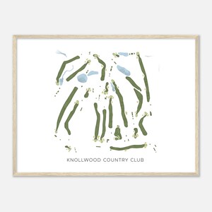 Knollwood Country Club, Michigan - Mappa acquerello moderna / Regalo per golfisti, Arte da parete per golf, Stampa poster di golf, Layout del campo