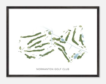 イギリス、スタンレーのノーマントン・ゴルフクラブ - モダンな水彩画