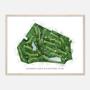Loudoun Golf & Country Club, Virginia - Classic Watercolor Map | Golfer Gift, Golf Wall Art, Golf Poster Print, Course Layout