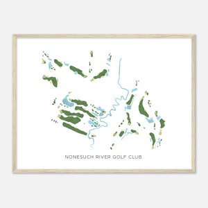 Nonesuch River Golf Club, Maine - Modern Watercolor Map | Golfer Gift, Golf Wall Art, Golf Poster Print, Course Layout