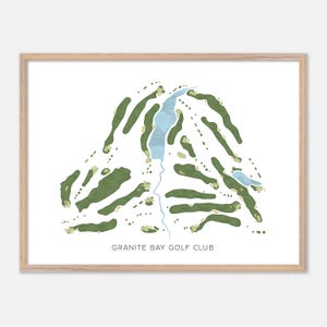 Granite Bay Golf Club in Granite Bay, Kalifornien - Moderne Aquarell Landkarte | Golfer Geschenk, Golf Wandkunst, Golf Poster Druck, Platz Layout