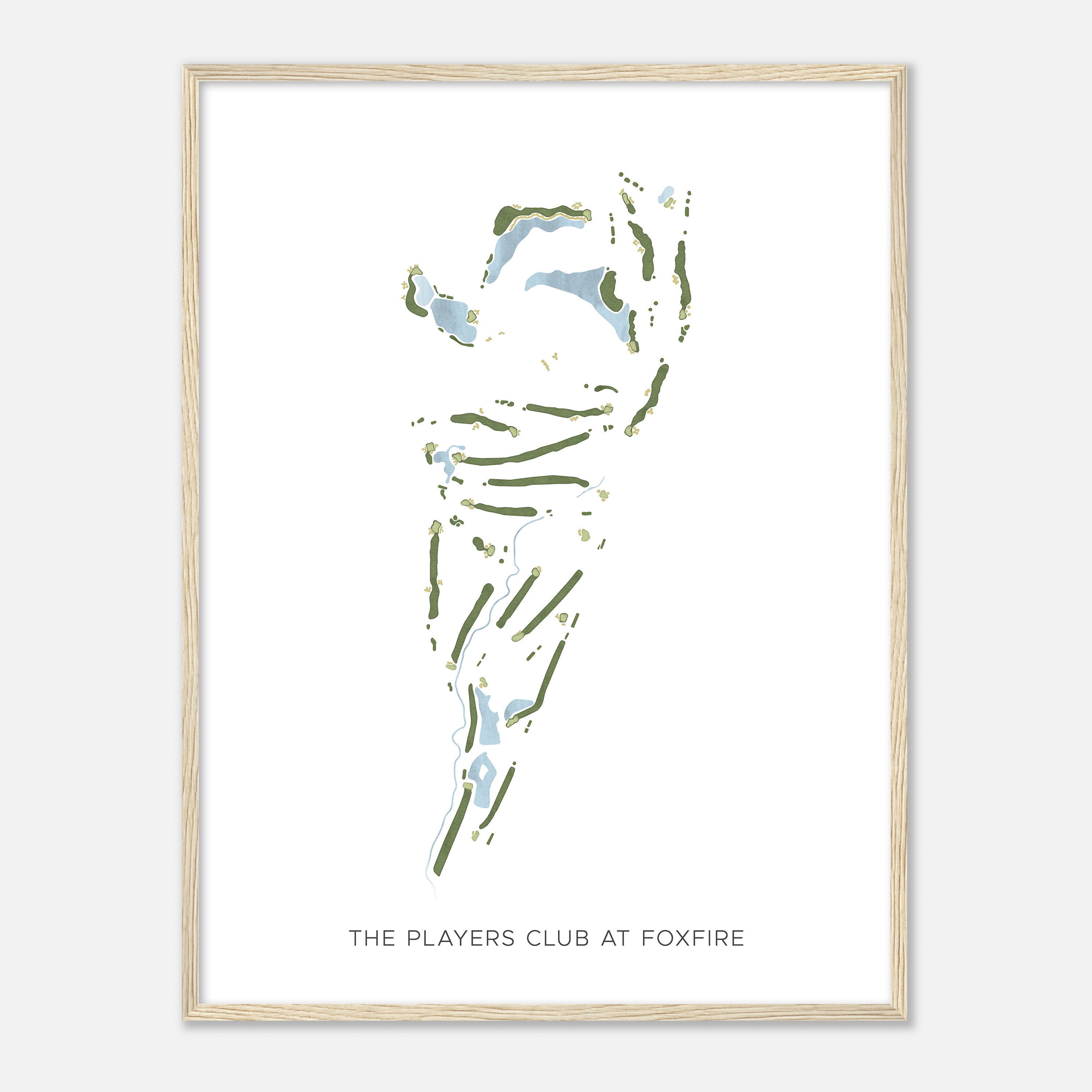 The Players Club at Foxfire, Ohio - Modern Watercolor Map | Golfer