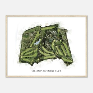 Virginia Country Club, California - Classic Watercolor Map | Golfer Gift, Golf Wall Art, Golf Poster Print, Course Layout