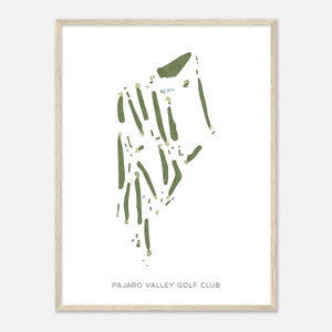Pajaro Valley Golf Club, Californië - Moderne aquarelkaart | Golfer cadeau, golf kunst aan de muur, golf poster print, baanindeling