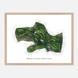 Spring Valley Golf Club in Elizabeth, Colorado: klassieke aquarelkaart | Golfcadeau, golfmuurkunst, golfposterprint, baanindeling