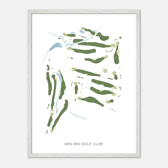 Ken-wo Golf Club in , Canada - Modern Watercolor Map | Golfer Gift