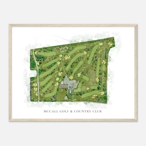 McCall Golf & Country Club, Pennsylvania - Klassische Landkarte in Aquarell | Golfer Geschenk, Golf Wandkunst, Golf Poster Druck, Platz Layout