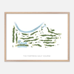 Der Fortress Golf Platz in Frankenmuth, Michi - Moderne Aquarell Landkarte | Golfer Geschenk, Golf Wandkunst, Golf Poster Druck, Platz Layout