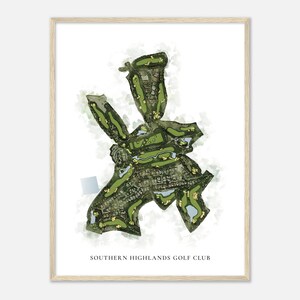 Südliche Highlands Golf Club, Nevada - Klassische Aquarell Landkarte | Golfer Geschenk, Golf Wandkunst, Golf Poster Druck, Platz Layout
