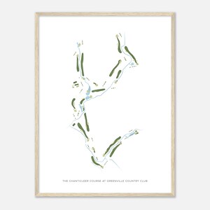 Der Chanticleer Platz im Greenville Country Club, South Carolina - Moderne Aquarell Karte | Golfer Geschenk, Golf Wandkunst, Golf Poster Druck
