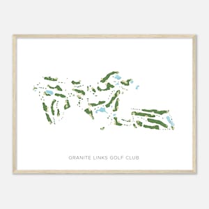 Granite Links Golf Club, Massachusetts - Moderne Aquarell Landkarte | Golfer Geschenk, Golf Wandkunst, Golf Poster Druck, Platz Layout