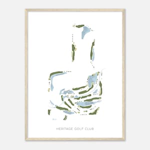 Heritage Golf Club, Ohio - Modern Watercolor Map | Golfer Gift, Golf Wall Art, Golf Poster Print, Course Layout