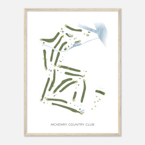 McHenry Country Club, Illinois - Modern Watercolor Map | Golfer Gift, Golf Wall Art, Golf Poster Print, Course Layout