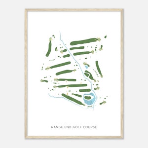 Reichweiten-Ende Golf Platz, Pennsylvania - Moderne Aquarell Landkarte | Golfer Geschenk, Golf Wandkunst, Golf Poster Druck, Platz Layout