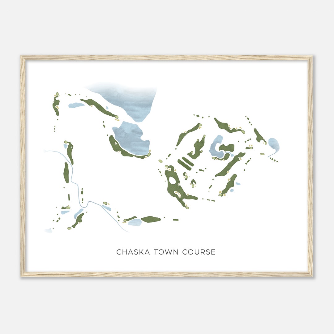 Chaska Town Course, Minnesota Modern Watercolor Map Golfer Gift, Golf