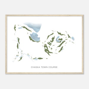 Chaska Town Course, Minnesota - Modern Watercolor Map | Golfer Gift, Golf Wall Art, Golf Poster Print, Course Layout