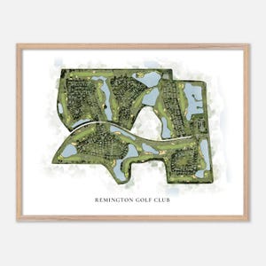 Remington Golf Club in Kissimmee, Florida: klassieke aquarelkaart | Golfcadeau, golfmuurkunst, golfposterprint, baanindeling