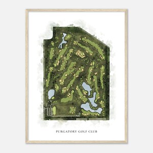 Purgatory Golf Club, Indiana - Classic Watercolor Map | Golfer Gift, Golf Wall Art, Golf Poster Print, Course Layout