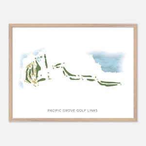 pazifische Grove Golf Links in pazifischer Grove, Kalifornien - moderne Aquarell Landkarte | Golfer Geschenk, Golf Wandkunst, Golf Poster Druck