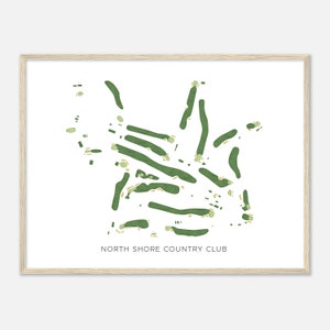 North Shore Country Club, New York - Modern Watercolor Map | Golfer Gift, Golf Wall Art, Golf Poster Print, Course Layout