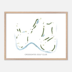 Crossgates Golf Club in Millersville, Pennsylvania - Moderne Aquarell Landkarte | Golfer Geschenk, Golf Wandkunst, Golf Poster Druck