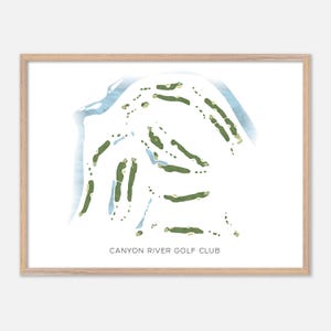 Canyon River Golf Club in Missoula, Montana - Moderne Aquarell Landkarte | Golfer Geschenk, Golf Wandkunst, Golf Poster Druck, Platz Layout
