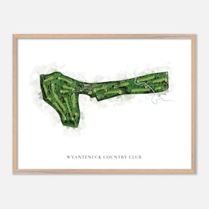 Wyantenuck Country Club in Great Barrington, Massachusetts: klassieke aquarelkaart | Golfcadeau, golfmuurkunst, golfposterprint