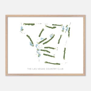 Le country club de Las Vegas à Las Vegas, Nevada - Carte aquarelle moderne | Cadeau golfeur, oeuvre d'art murale de golf, impression d'affiche de golf, aménagement du parcours