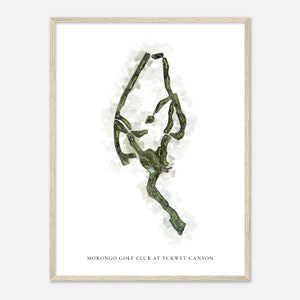 Morongo Golf Club in Tukwet Canyon, Californië - Klassieke aquarelkaart | Golfer cadeau, golf kunst aan de muur, golf poster print, baanindeling