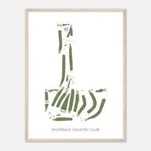 Riverdale Country Club, Wisconsin - Mappa acquerello moderna / Regalo per golfista, Arte da parete per il golf, Stampa poster di golf, Layout del campo