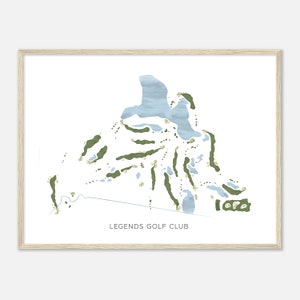 Legends Golf Club, Minnesota - Moderne aquarelkaart | Golfer cadeau, golf kunst aan de muur, golf poster print, baanindeling