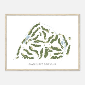 Black Sheep Golf Club, Illinois - Moderne Aquarell Landkarte | Golfer Geschenk, Golf Wandkunst, Golf Poster Druck, Platz Layout