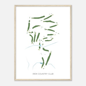 Irem Country Club, Pennsylvania - Modern Watercolor Map | Golfer Gift, Golf Wall Art, Golf Poster Print, Course Layout