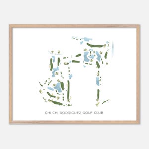 Golfclub Chi Chi Rodriguez in Clearwater, Florida: moderne aquarelkaart | Golfcadeau, golfmuurkunst, golfposterprint, baanindeling