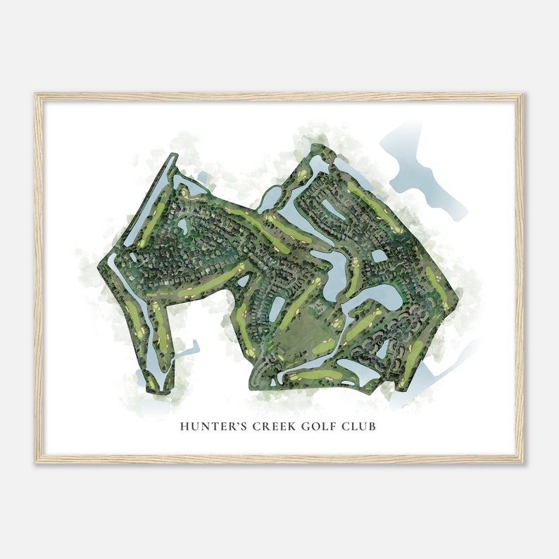 Hunter's Creek Golf Club, Florida - Classic Watercolor Map | Golfer ...