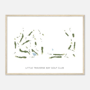 Little Traverse Bay Golf Club, Greengesetzte Stadt - Moderne Aquarell Landkarte | Golfer Geschenk, Golf Wandkunst, Golf Poster Druck, Platz Layout