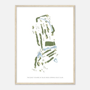 Le parcours est du club de golf Blue Rock Spring, Californie - Carte aquarelle moderne | Cadeau de golfeur, oeuvre d'art murale de golf, impression d'affiche de golf