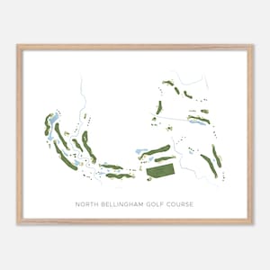 North Bellingham Golf Club, Bellingham, Washington - Moderne Aquarell Landkarte | Golfer Geschenk, Golf Wandkunst, Golf Poster Druck