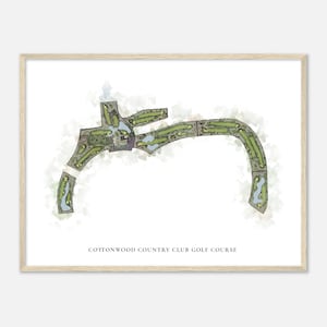 Cottonwood Country Club Golf Course, Arizona - Classic Watercolor Map | Golfer Gift, Golf Wall Art, Golf Poster Print, Course Layout