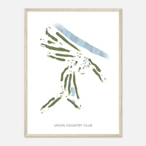 Union Country Club, Ohio - Modern Watercolor Map | Golfer Gift, Golf Wall Art, Golf Poster Print, Course Layout