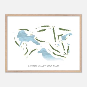 Garden Valley Golf Club in Lindale, Texas: moderne aquarelkaart | Golfcadeau, golfmuurkunst, golfposterprint, baanindeling