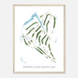 Medford Village Country Club, New Jersey - Modern Watercolor Map | Golfer Gift, Golf Wall Art, Golf Poster Print, Course Layout
